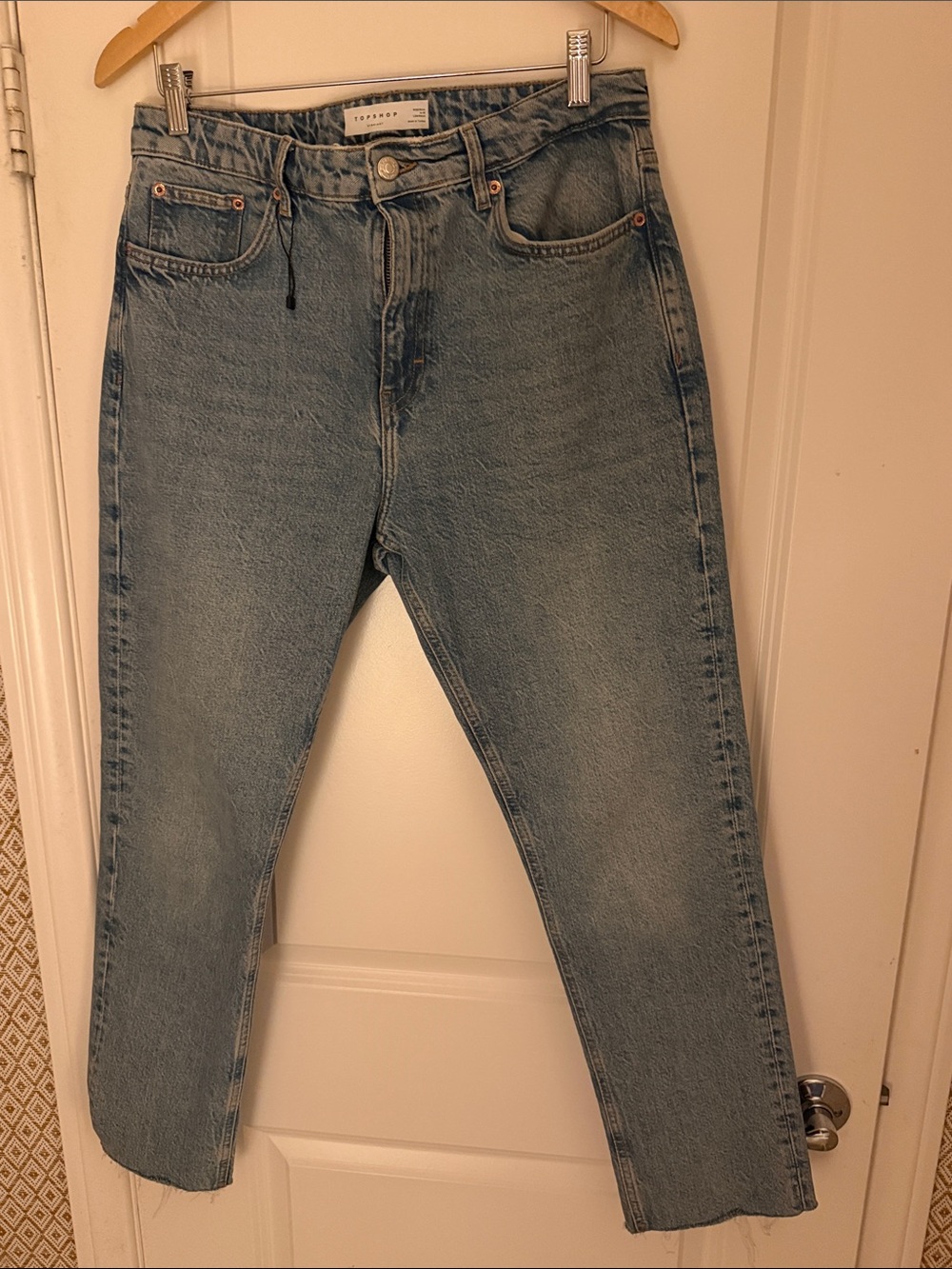 Men’s top shop fringe jeans NWOT 32 W 34 L
